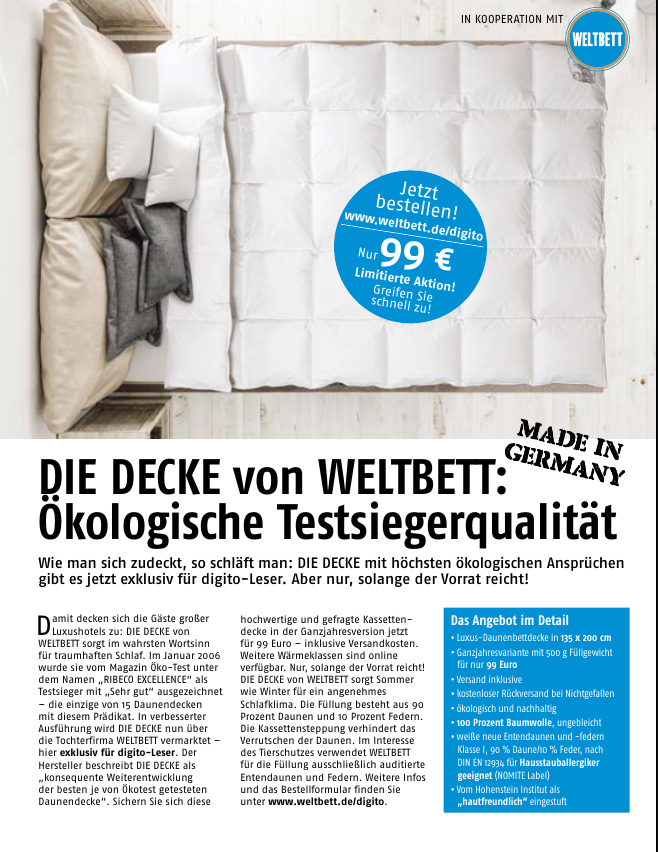 DIGITO Weltbett Bericht